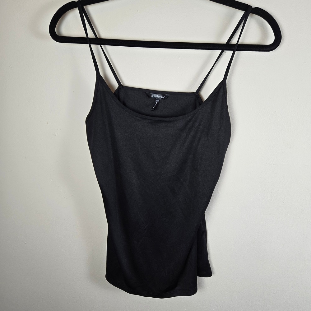 Daisy Fuentes Black Cami Tank Top Women's Sleeveless Small Minimalist Everyday